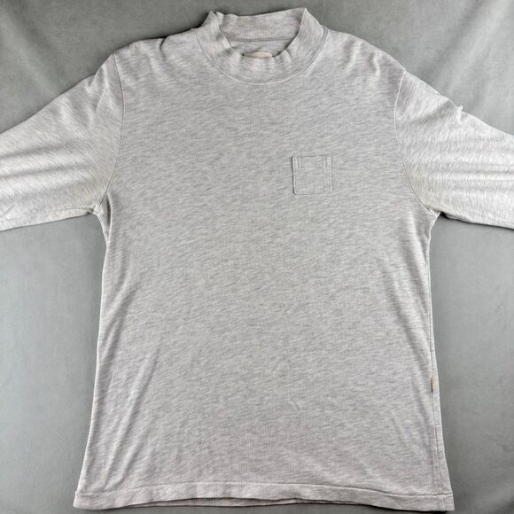 Aime Leon Dore Dime Bag Shirt Mens M Heather Gray Mock Long Sleeve Pocket Cotton - Picture 2 of 11